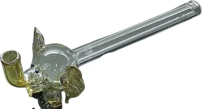 Produktbild von Glaspfeife 15 cm transparent Rauchpfeife mit Elefant
