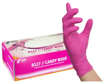 Produktbild von Nitras Einmalhandschuhe CANDY WAVE M pink