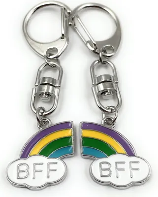Zdjęcie produktu dla Onwomania BFF przyjaźń tęcza szczęście urok brelok aluminiowe pudełko upominkowe, idealny na prezent