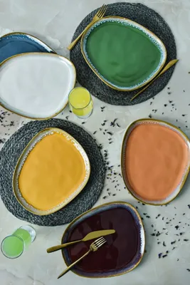 Produktbild von Hermia Concept, X000155100000000000000000, Serviceplatten-Set (6-teilig), Mehrfarbig, 100 % KERAMIK, 30 x 30 cm