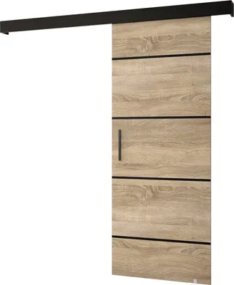 Produktbild von MEBLE KRYSPOL  Schiebetürsystem SALWADOR 4 mit Schienenabdeckung, Einbautüren, 90x204cm, Sonoma
