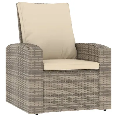 Image de Fauteuil inclinable de jardin avec coussins marron clair rotin