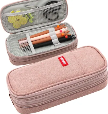 Obrázek produktu pro Roztomilý penál, velká kapacita, odolný a snadno čistitelný, s kapsou na zip na psací potřeby a snadno uchopitelnou rukojetí, ideální pro uložení ve škole, doma, vícevrstvá taška, kancelářský organizér, dárek pro umělce, muže, ženy, děti, děti, studenty