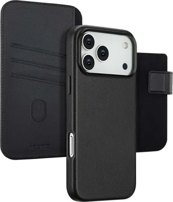 Image de Accezz Bibliothèque en cuir 2-en-1 avec MagSafe pour Apple iPhone 17 Pro Max - Noir Onyx