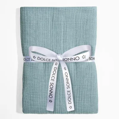 Produktbild von DOLCE SONNO Musselin Babydecke 110x110 – 100% Baumwolle – Musselin Windel – Baby Wickeltuch – Khaki