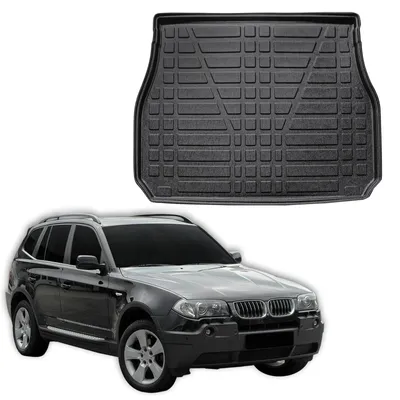 Image de Tapis De Coffre Sur Mesure Pour BMW X5 E53 2000-2006, Noir, Antidérapant, Bord Haut, Toutes Saisons