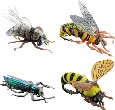 Produktbild von Jenzi Insektenimitate L 4Stk. Fliege Hornisse Moschusbock Wespe