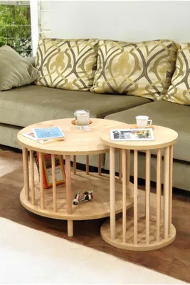 Obrázok produktu pre Skye Decor, kvalitná sada konferenčných stolíkov (3 kusy) v prevedení Sapphire Oak, 100% melamín | 1001