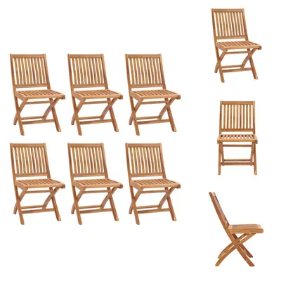 Image de vidaXL Chaises de jardin pliantes 6 pcs. Teck massif - Chaises de jardin