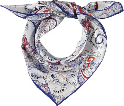 Produktbild von r Seidenschal Blau mit Elegantem Muster