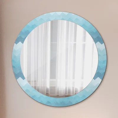 Produktbild von Ø80cm Modern Spiegel - Wandspiegel Wandmontage- Schlafzimmer - Chevron Muster