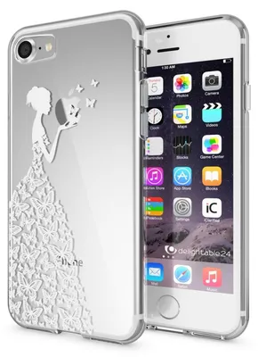 Obrázek produktu pro kryt na mobilní telefon iPhone 7 od společnosti NALIA, kryt s motivem nárazníku průhledný čirý motýl princezna