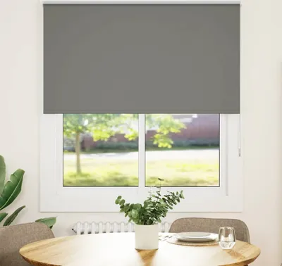 Produktbild von Verdunkelungsrollo Grau 135x130cm Stoffbreite 131,6cm Polyester, Rollos DesignMöbel