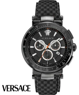 Zdjęcie produktu dla Versace VEFG02020 Mystique Sport Chronograph czarny skórzany zegarek męski NOWOŚĆ