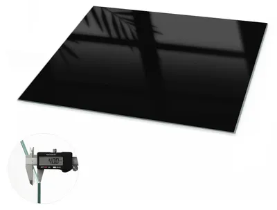 Produktbild von Glas Tischplatte 100x60 cm – Tischauflage aus gehärtetem Glas – Glasplatte für Esstisch – Küchentischplatte aus Glas – Tischschutz Glas modern – Dekorative Glasplatte – Pflegeleichte Glastischplatte – Sicherheitsglas Tischplatte – Schwarz, KI-generiertes Bild