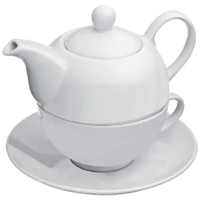 Productafbeelding van Porseleinen theeset met theekop en theepot - Perfect voor theeliefhebbers