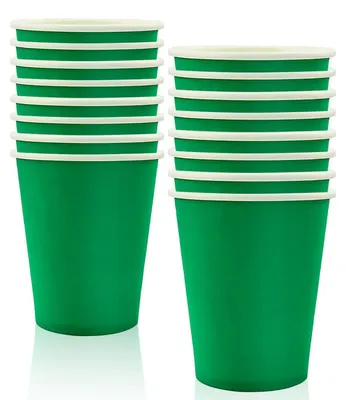 Produktbild von Pappbecher Grün 16 Stück 250ml für Party & Heißgetränke