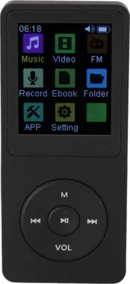 Produktbild von MP3 Player Sprachaufzeichnung Videowiedergabe Bluetooth Funktion Musikspieler mit TFT 1.82in Bildschirm Schwarz Ohne Speicherplatz