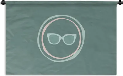 Produktbild von MuchoWow® Wandteppich Wandbehang Sommer - Sonnenbrille - Pastell 60x40 cm Tapisserie Dekoration Wandtuch - Wanddekorationen