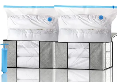 Aufbewahrungsset 2 Boxen 90 l + 2 Vakuumbeutel + Pumpe