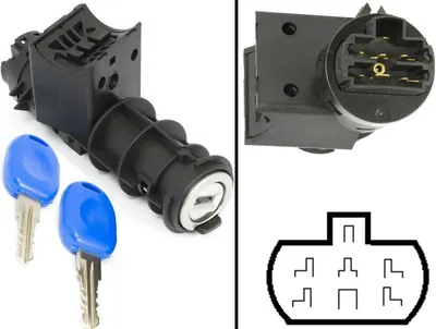 Image de Serrure d'allumage cylindre de fermeture serrure + 2x clés pour Fiat Doblo Albea Idea