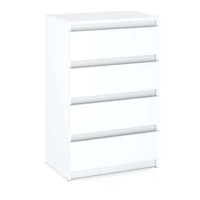 Produktbild von STIV Möbel | Schlafzimmer Set Weiß Matt | Kleiderschrank 90x180 + Kommode 60x92 cm | 2 Türen, 6 Schubladen, 5 Fächer, Kleiderstange