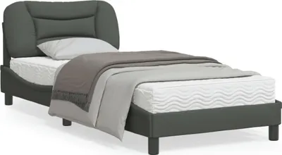 Immagine prodotto di Maison Exclusive - Struttura letto senza materasso "Hvar" grigio scuro 90x190 cm in tessuto