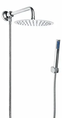 Produktbild von Duschset mit Druckumsteller und Brausearm 35 cm Messing verchromt