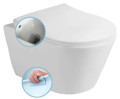 Produktbild von AVVA CLEANWASH Hänge-WC mit Bidetbrause, Rimless, 35,5x53cm, weiss