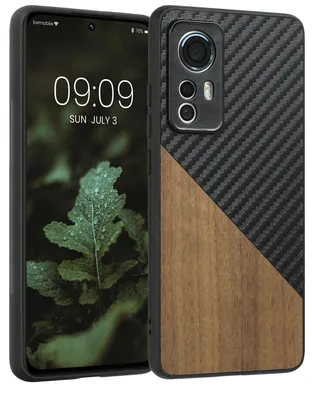 Produktbild von kwmobile Hülle kompatibel mit Xiaomi 12 / 12X - Handyhülle - Handy Schutzhülle - Smartphone Cover - Dunkelbraun Schwarz Schwarz