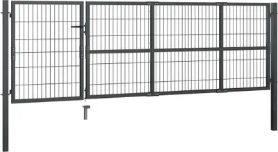 Produktbild von vidaXL Gartentor mit Pfosten Stahl 350 x 100 cm Anthrazit