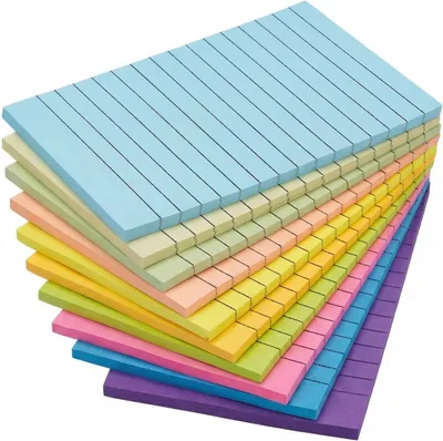 Obrázek produktu pro Samolepicí bloky, 10 barev, rozměr 100x150 mm, 10 bloků, vhodné do kanceláře i do školy