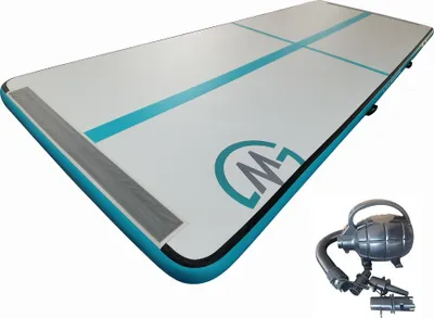 Zdjęcie produktu dla Mata dmuchana Airtrack MASTER S-Pro 400 x 150 x 10 cm, szara, turkusowa