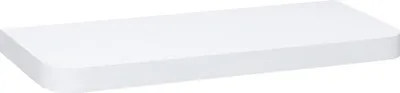 A white rectangular object with rounded corners.