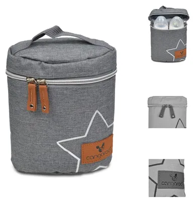 Produktbild von Cangaroo Thermotasche Charlie Thermobox für 2 Babyflaschen Reißverschluss Griff grau