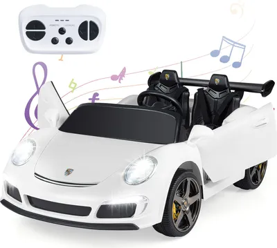 Obrázok produktu pre COSTWAY Detské elektrické auto, 24 V detské auto s diaľkovým ovládaním 2,4 G, detské vozidlo s LED svetlami, klaksónom, hudbou a Bluetooth, pre deti od 3 rokov, biele