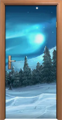Produktbild von Türposter 90x200 cm Türaufkleber Türtapete Türfolie Klebefolie verschneiten Winter Weihnachtsnächten