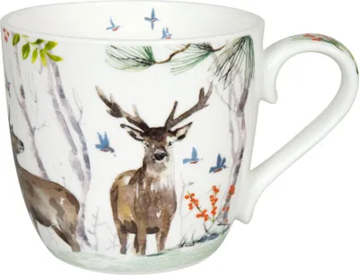 Image de Könitz Becher Victoria Lowe - Winter Deer, Mug à café, tasse, tasse à café, Bone China, 450 ml, 11 2 057 2616