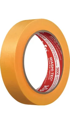Produktbild von KIP Abdeckband 3808 WASHI-TEC Premium Goldkrepp glatt gelb 50 m x 48 mm Rolle - 3808-48