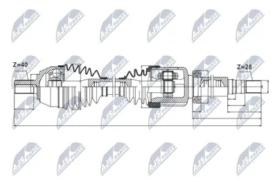 Produktbild von NTY NPW-VV-044 Antriebswelle Vorne Rechts für VOLVO V70 III (135) V60 (155, 157) S60 II (134) S80 II (124)