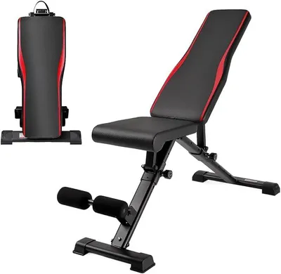 Imagen del producto de Banco de pesas ajustable, juego de bancos plegables para entrenamiento en casa, banco para press de banca con capacidad de 408 kg para todo el cuerpo, banco inclinado, banco plano, banco de fitness para entrenamiento de fuerza, ideal para gimnasio en casa o apartamento