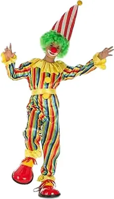 Produktbild von Mom Gestreiftes Clown-kinderkostüm Mehrfarbig 7-9 Years Mehrfarbig 7-9 Years