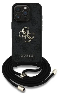 Obrázok produktu pre Guess Hardcase 4G Big Logo Kryt so šnúrkou pre iPhone 16 Pro Max – čierny