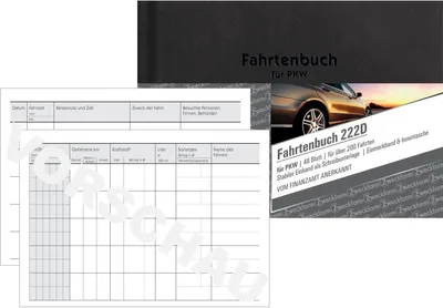 Produktbild von Fahrtenbuch A6 quer für Pkw mit 48 Blatt mit Ausfüllhilfe Packung mit 40 Stück