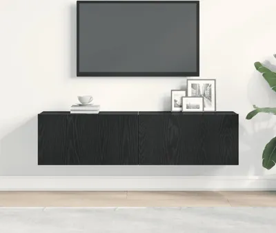 Produktbild von "Winterschlussverkauf "TV-Schrank Industriestil - CLORIS - Fernsehenschrank - Schwarz Eichen-Optik 120x30x30,5 cm Holzwerkstoff - NeuMöbel3159169