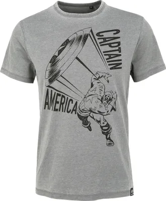 Produktbild von Recovered T-Shirt Marvel Captain America mit Aufdruck von Captain America Grey XL
