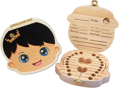 Obrázok produktu pre Zahnbox – Zubná skrinka – Chlapci – Chlapci – Darček pre budúcu mamičku – Zubná tableta – Udržať si zuby – Mliečne zúbky