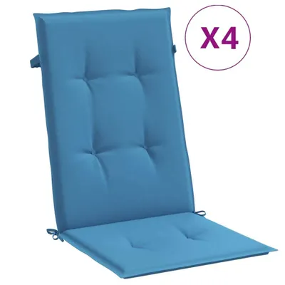 Produktbild von vidaXL Hochlehner-Auflagen 4 Stk. Melange Blau 120x50x4 cm Stoff