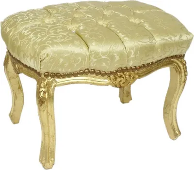 Image de Casa Padrino Tabouret baroque or à motifs / or 50 x 40 x H. 35 cm - Tabouret baroque fait main avec pierres scintillantes - Meubles de style baroque