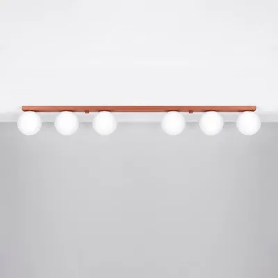 Zdjęcie produktu dla Plafon YOLI 6 ochra czerwona 6xG9 8W stal/szkło 14.5x12x120cm Sollux Lighting